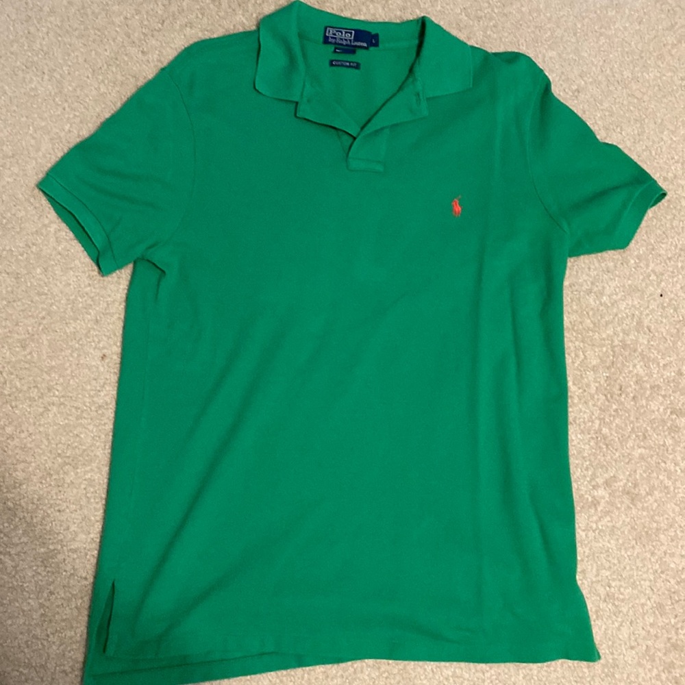 Boys Polo - Size L custom fit - light green